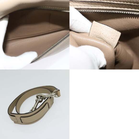 CELINE Trapeze Hand Bag Leather Beige Silver - Picture 13 of 13